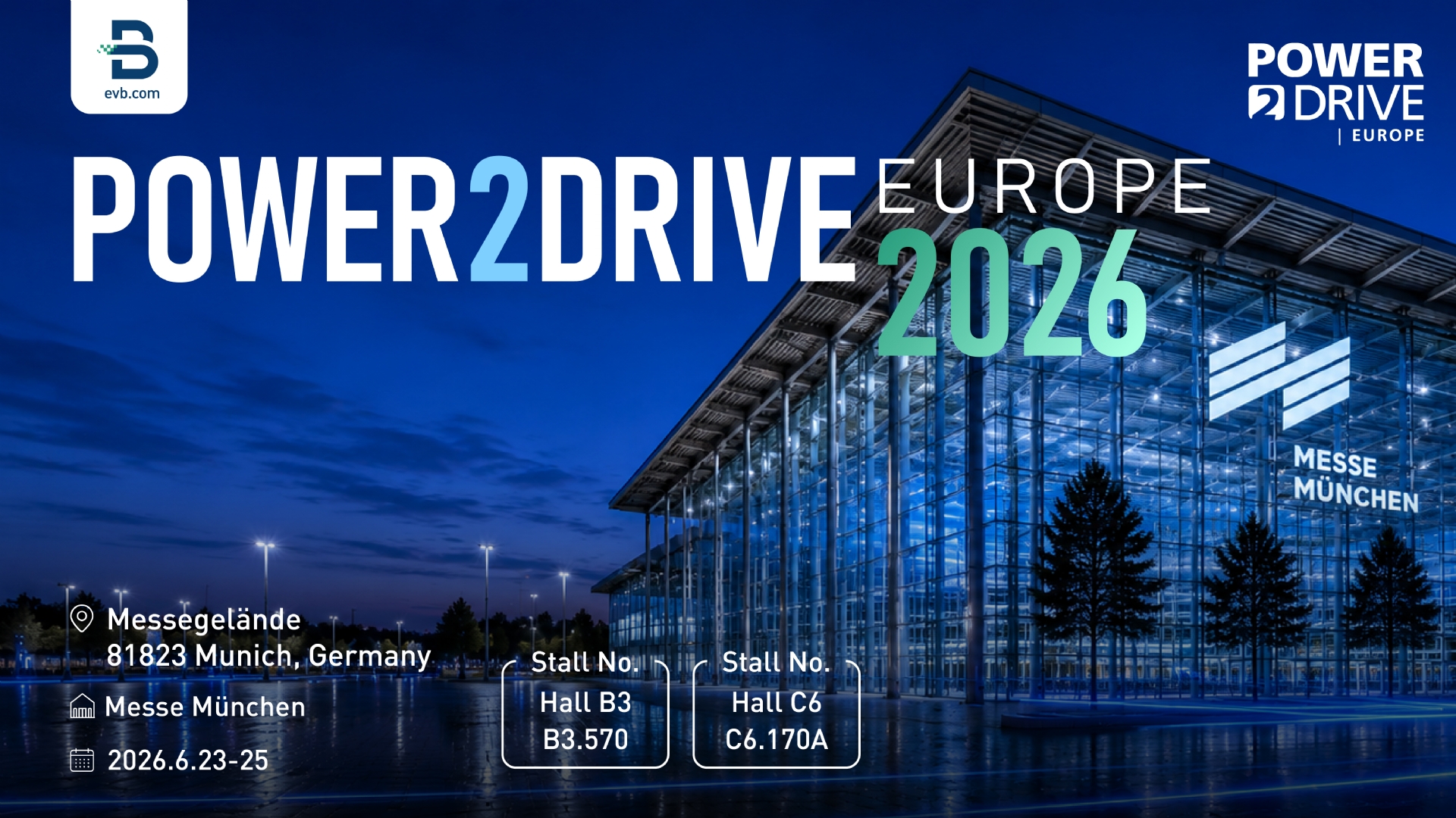 EVB op Power2Drive Europe 2026: Slimme laadoplossingen voor elektrische voertuigen in Europa